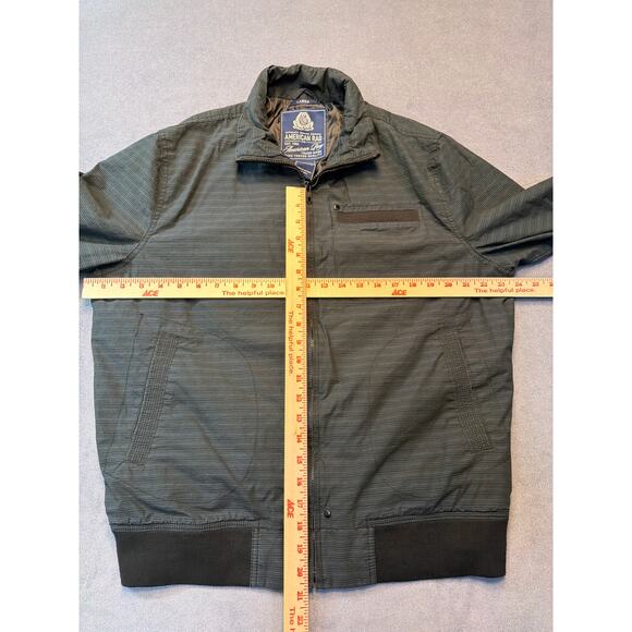 American Rag Men’s Size Large Charcoal Gray Striped Windbreaker Jacket - Picture 7 of 9